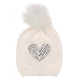 iDO Baby Girls Diamante Hat Scarf Set Cream